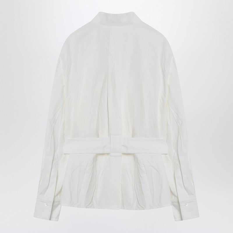 Ferragamo White belted shirt in cotton blend