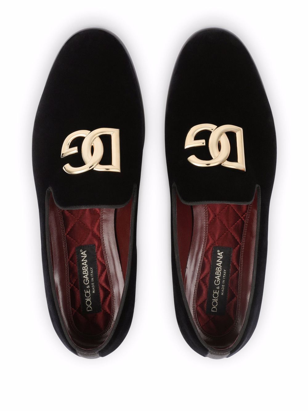 Dolce & Gabbana DG logo velvet slippers