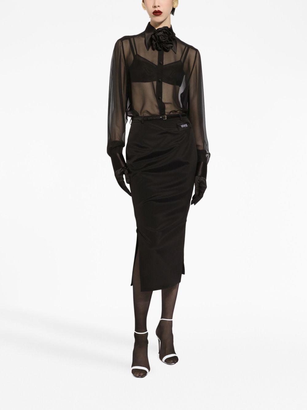 Dolce & Gabbana Silk chiffon shirt with satin details