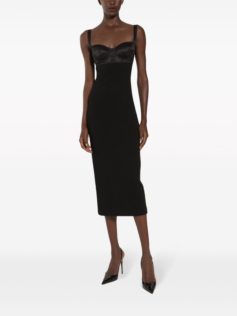 Dolce & Gabbana Jersey longuette dress with bustier bra top