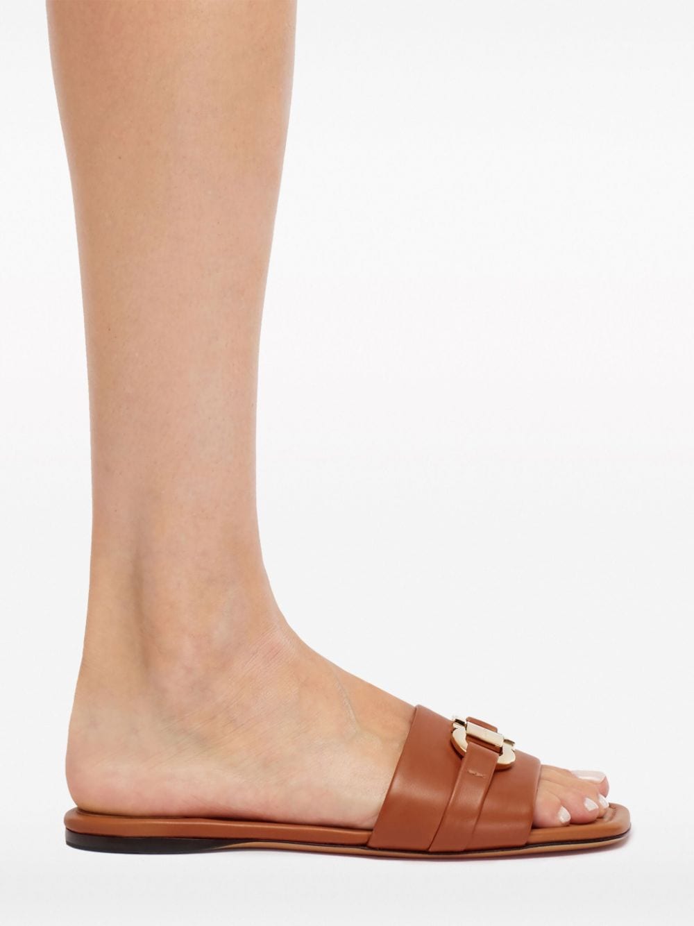 Ferragamo 40mm Gancini-buckle Leather Slides