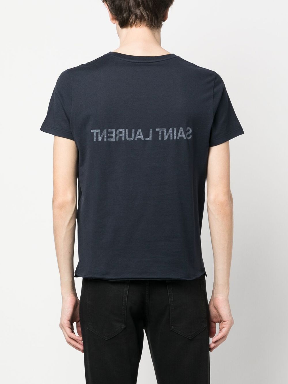 Saint Laurent Reverse logo-print cotton T-shirt