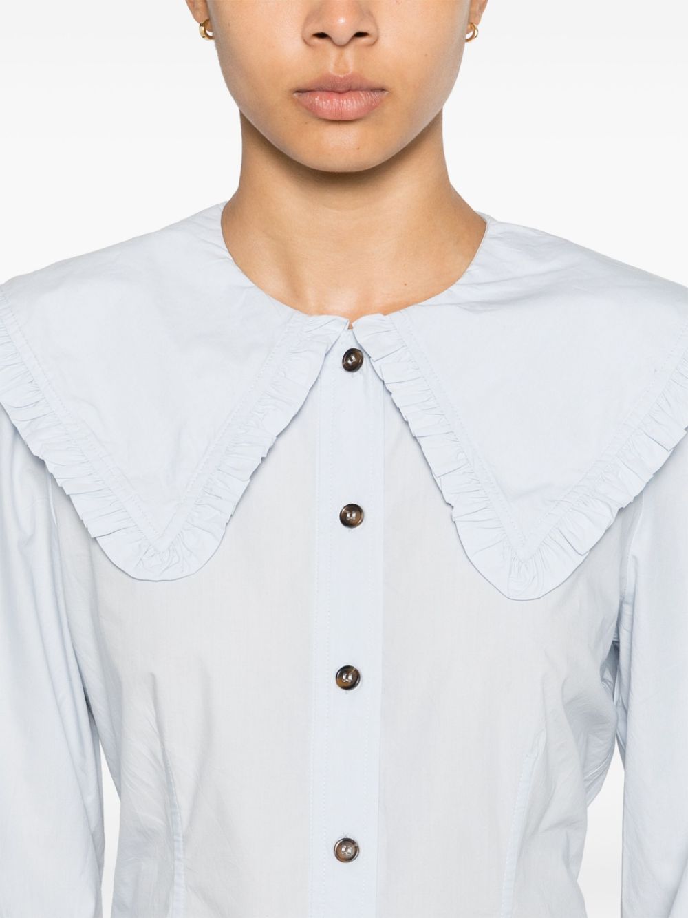 Ganni Puritan collar shirt