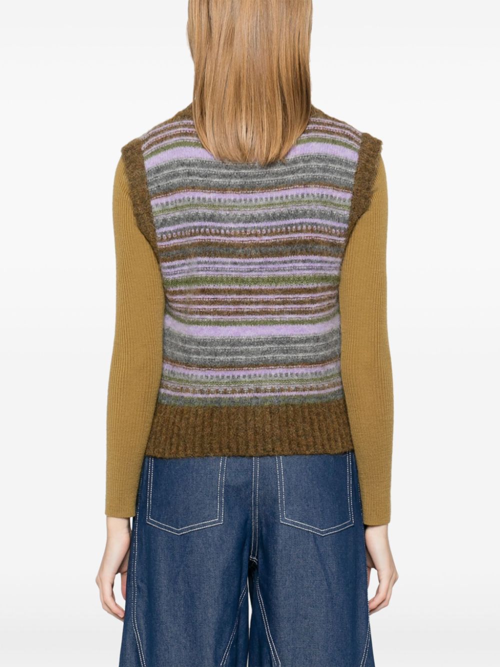 Ganni Striped v-neck vest