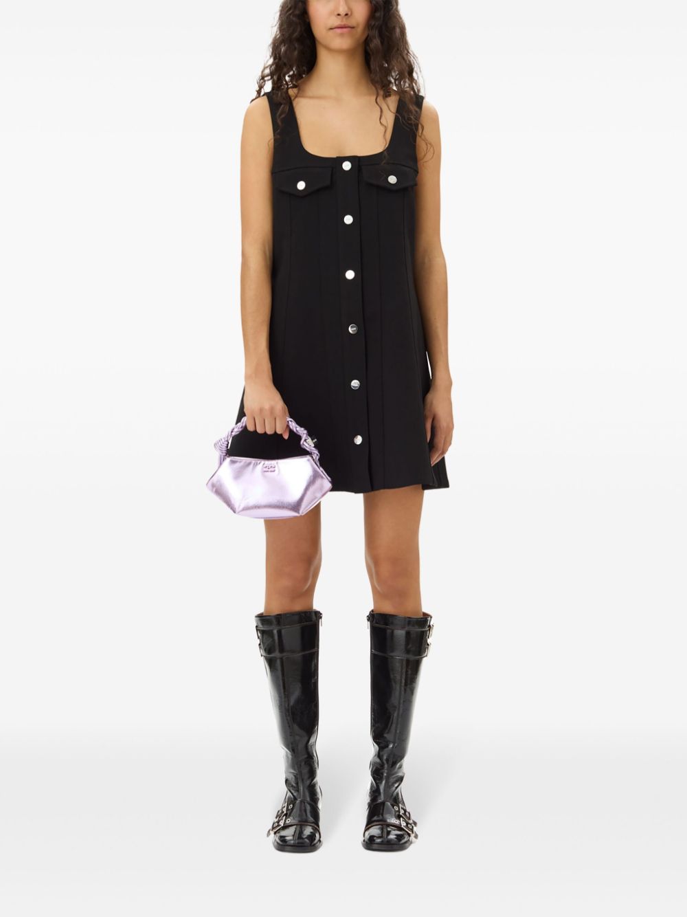 Ganni crepe mini dress