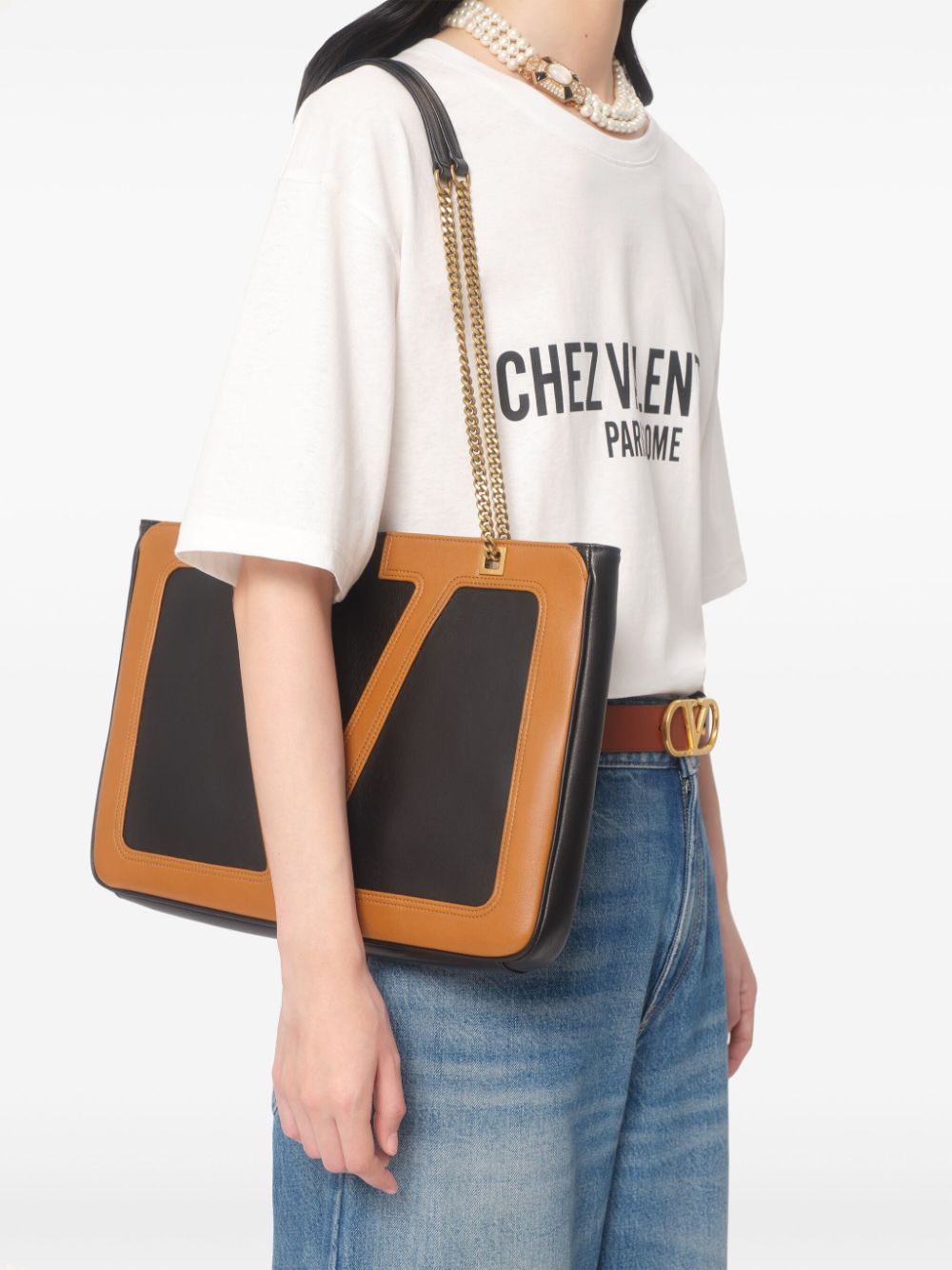 Valentino Cotton T-Shirt With Chez Valentino Print