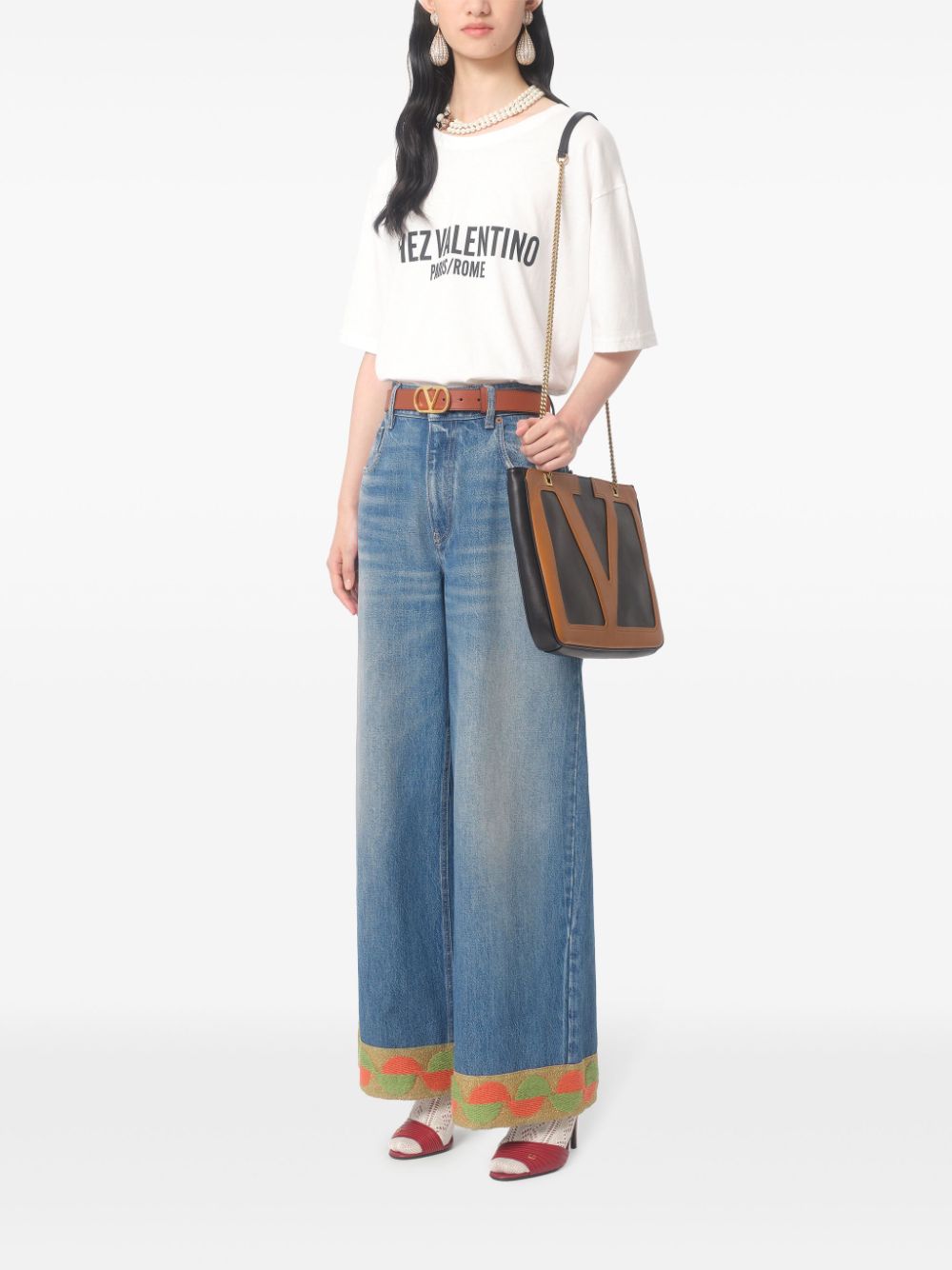 Valentino Cotton T-Shirt With Chez Valentino Print