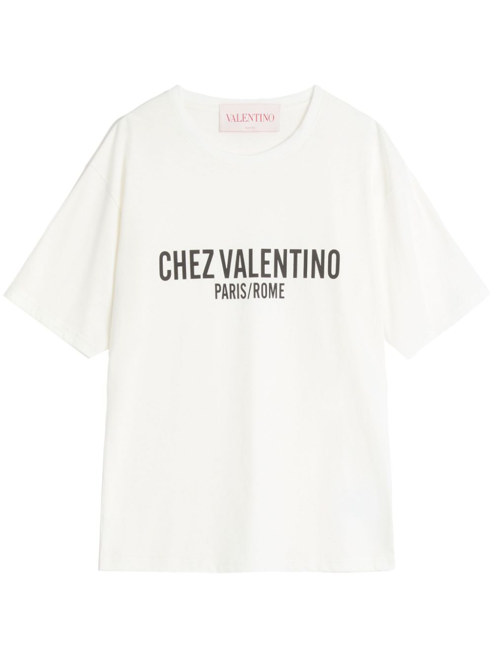 Valentino Cotton T-Shirt With Chez Valentino Print