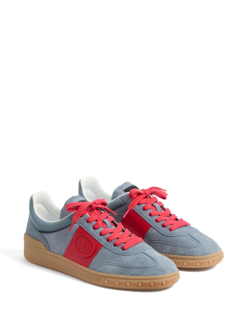 Valentino Garavani Upvillage Low Top Sneaker In Split Leather And Calfskin Nappa Leather