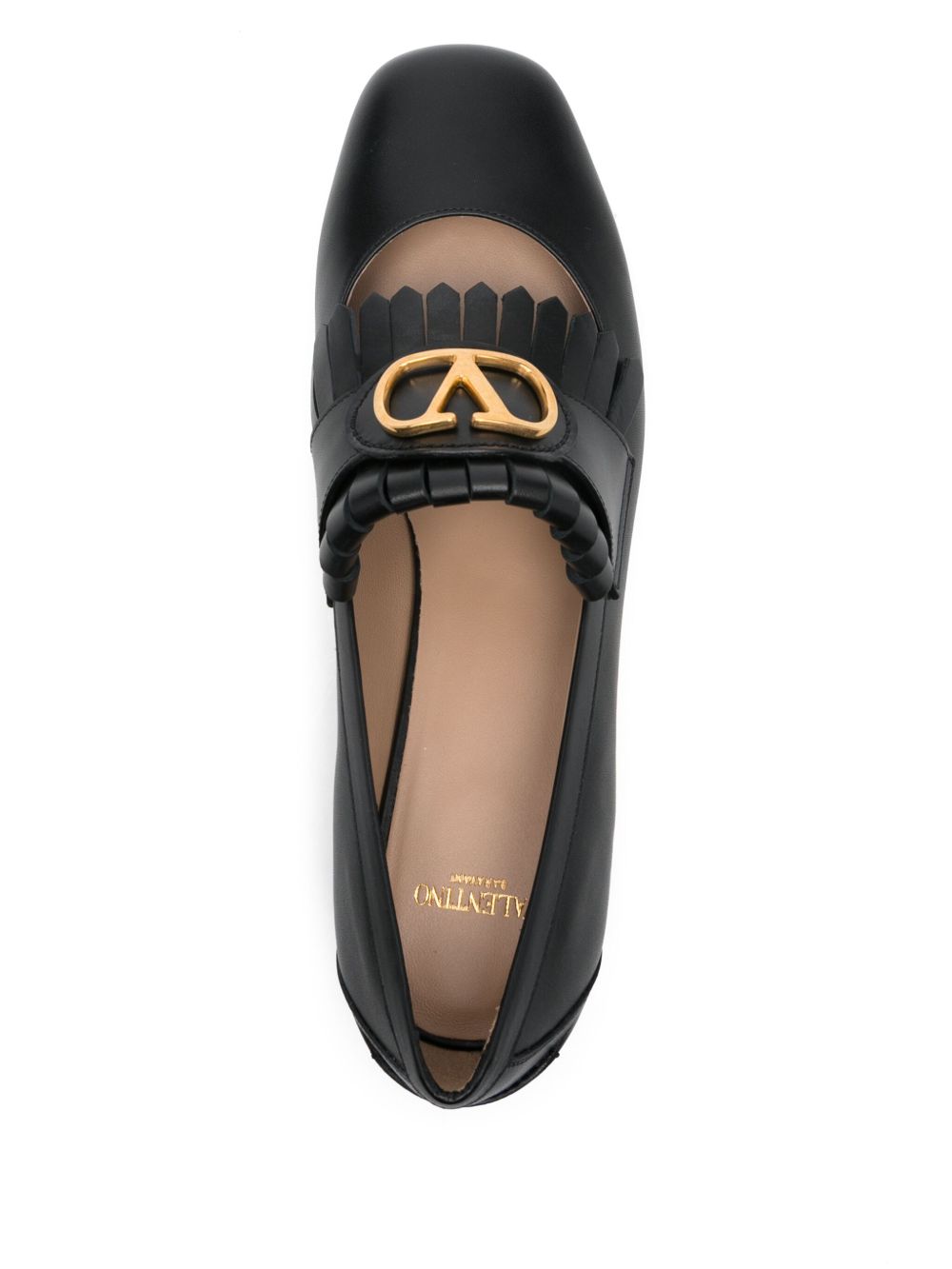 Valentino Garavani Vlogo Signature Calfskin Fringe Sabot Moccasin 25mm