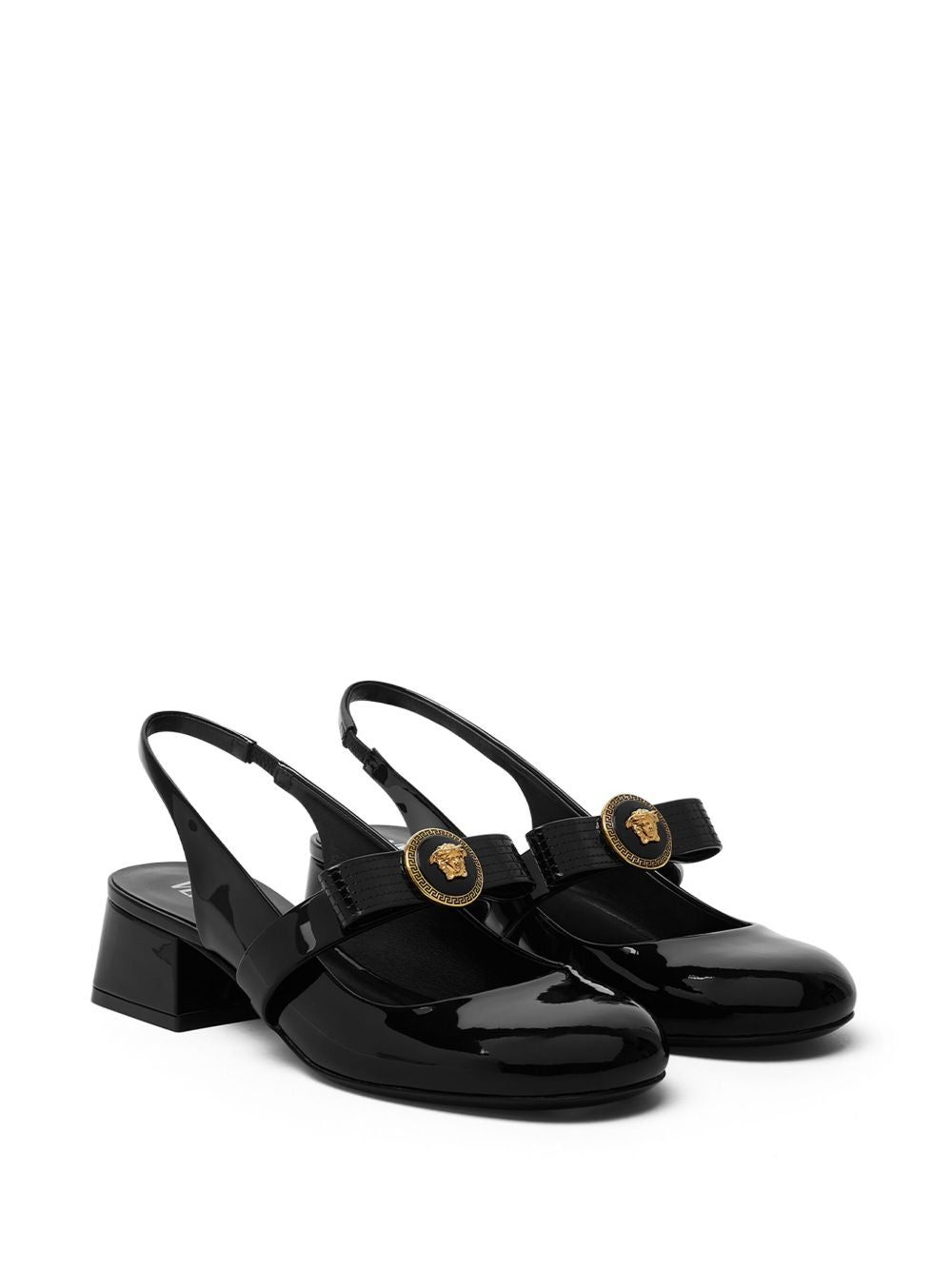 Versace Gianni Ribbon Patent Slingback Pumps 35 mm