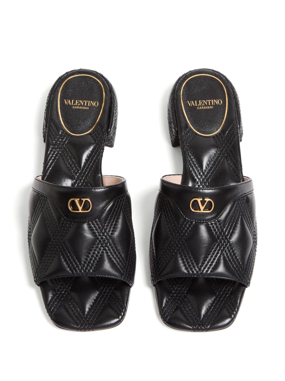 Valentino Garavani Quiltie 67 Slide Sandal in 60mm Quilted Nappa Leather