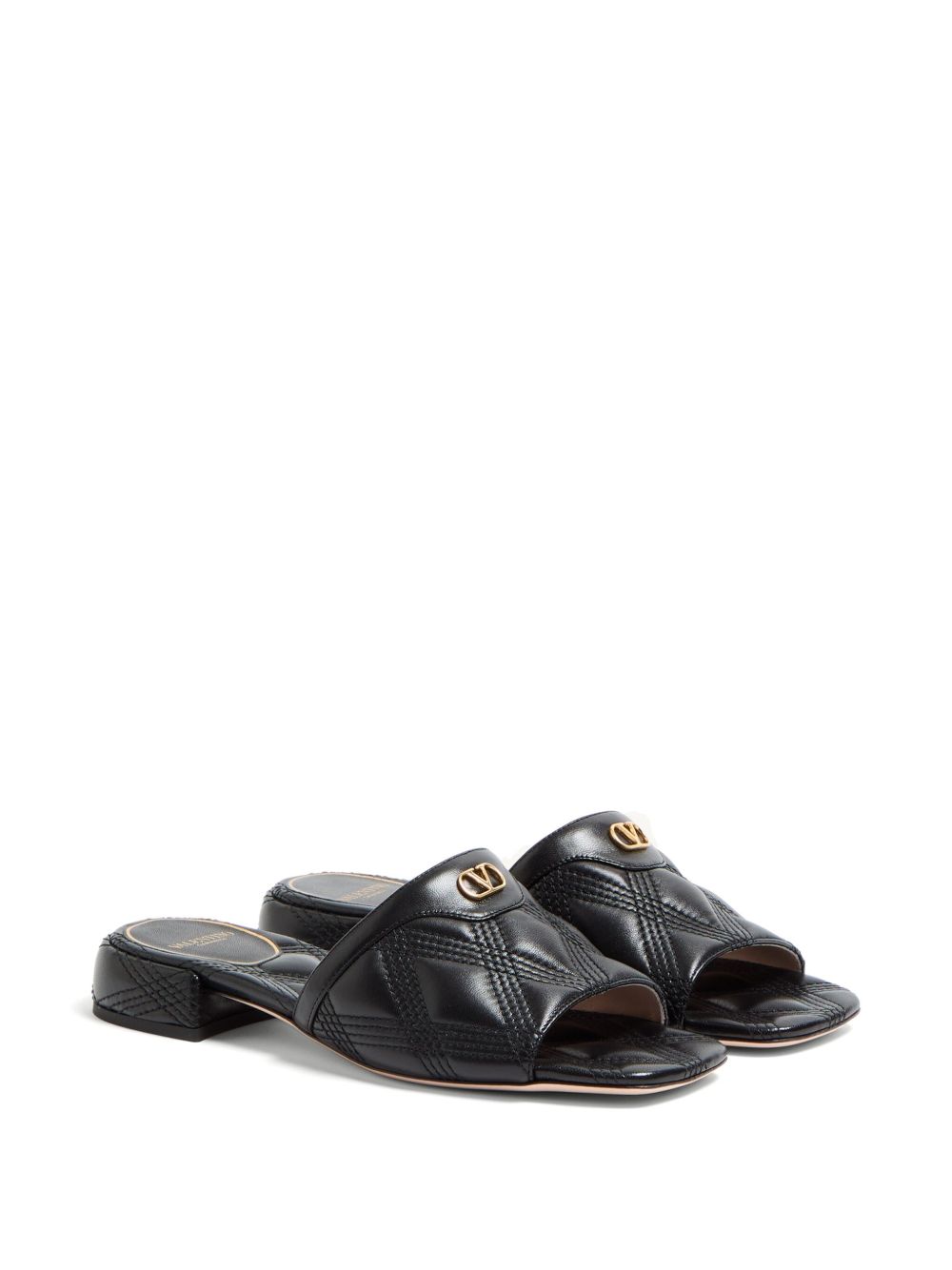 Valentino Garavani Quiltie 67 Slide Sandal in 60mm Quilted Nappa Leather