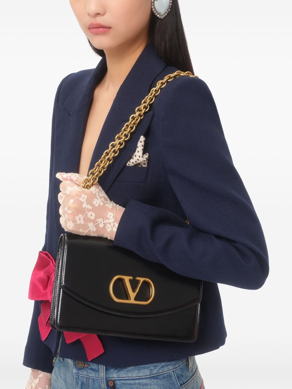 Valentino Bow-detail single-breasted blazer