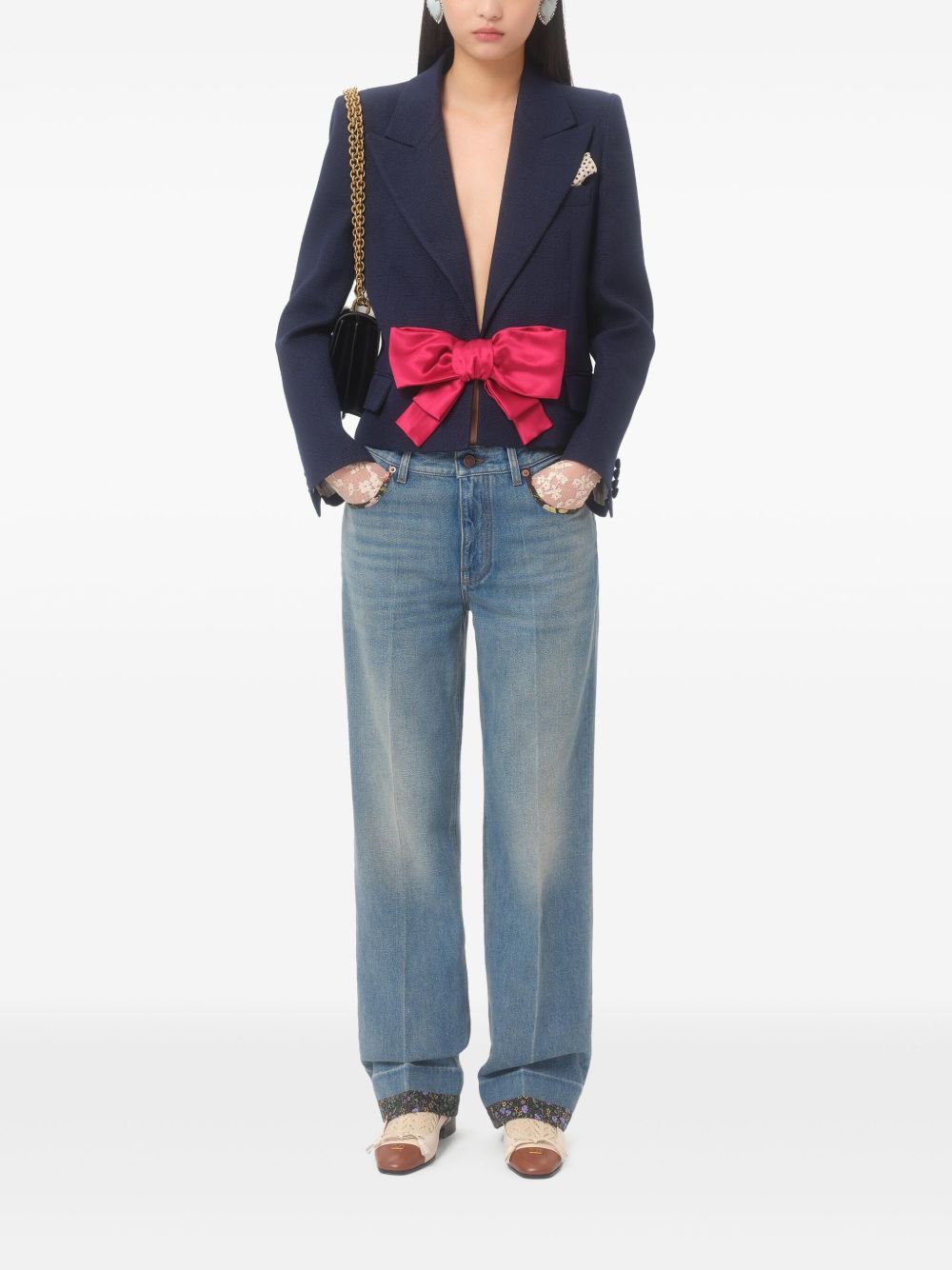 Valentino Bow-detail single-breasted blazer