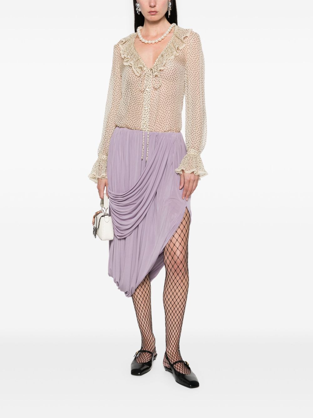 Valentino Plus-de-pois Print Light Georgette Shirt