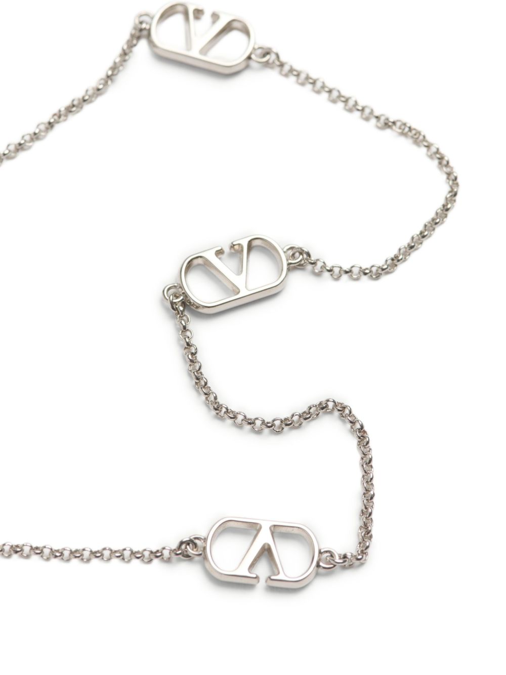 Valentino Garavani Vlogo Signature Metal Necklace With Swarovski Pearls
