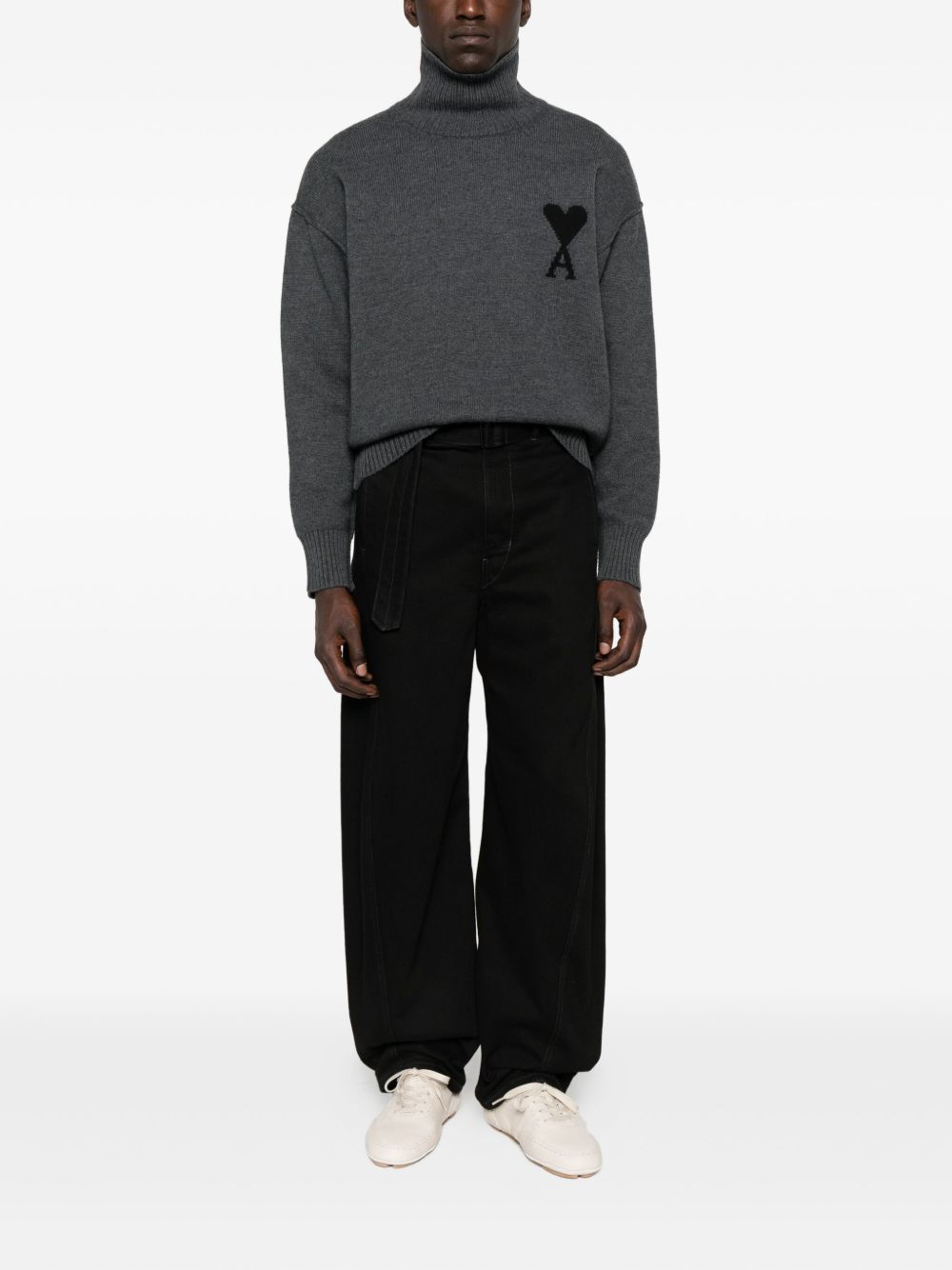 Ami Paris Sweaters Grey