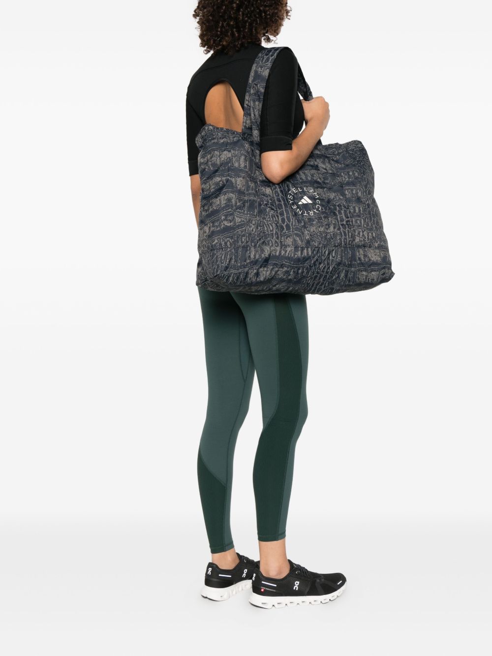 Adidas By Stella McCartney Foldable bag with a slightly shiny crocodile print