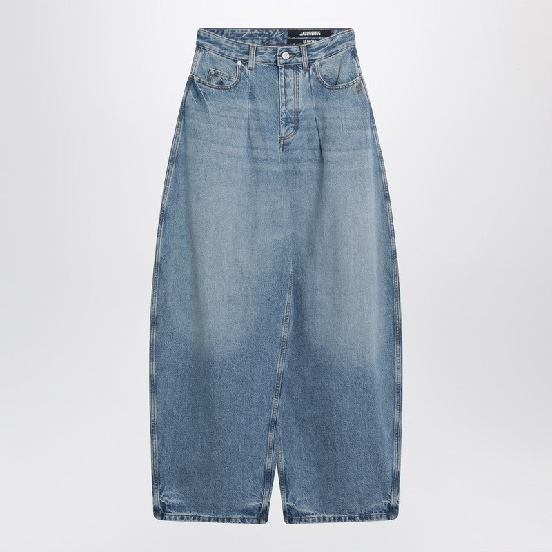 JACQUEMUS Blue Ovalo jeans with curved cut