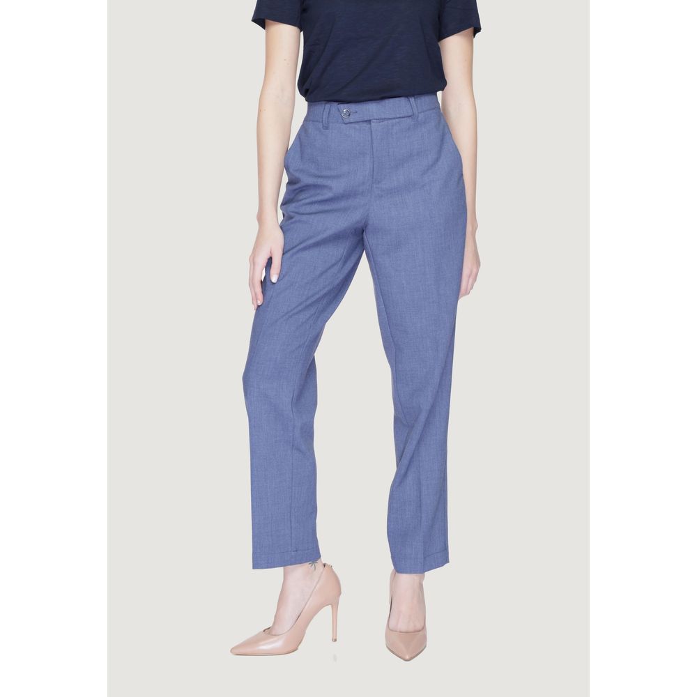 Blue Polyester Pant