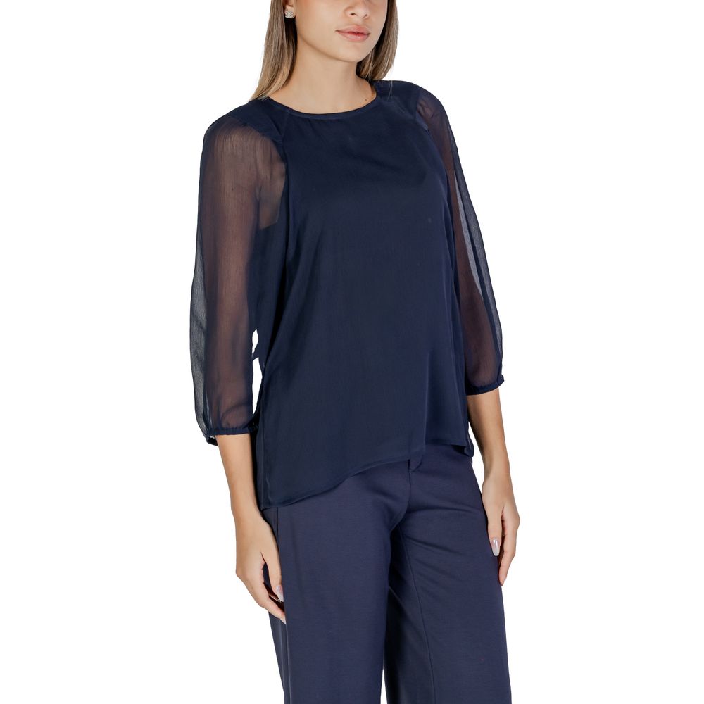 Blue Polyester Blouse