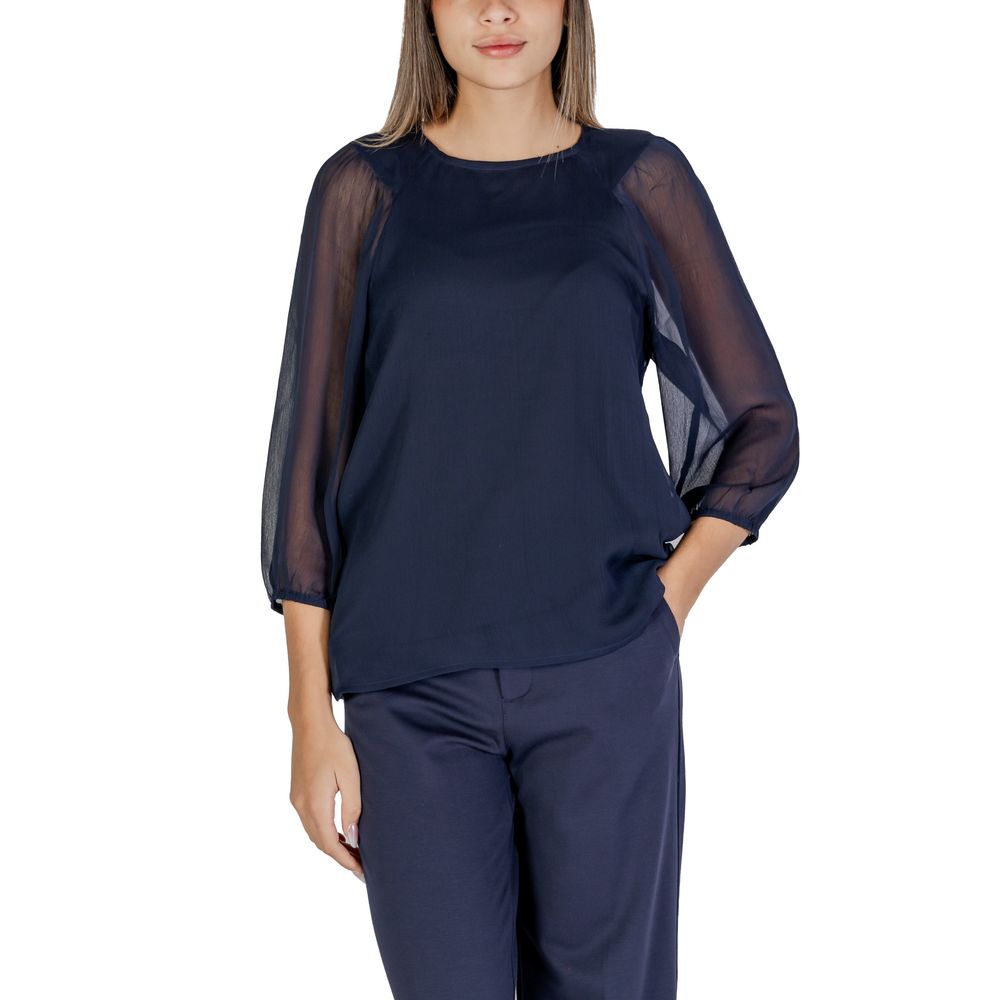 Blue Polyester Blouse