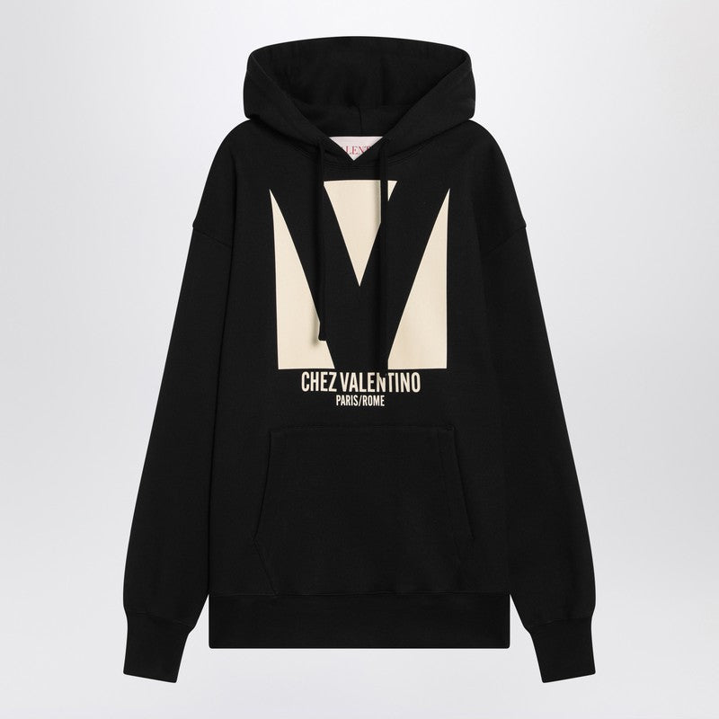 Black sweatshirt with Chez Valentino print