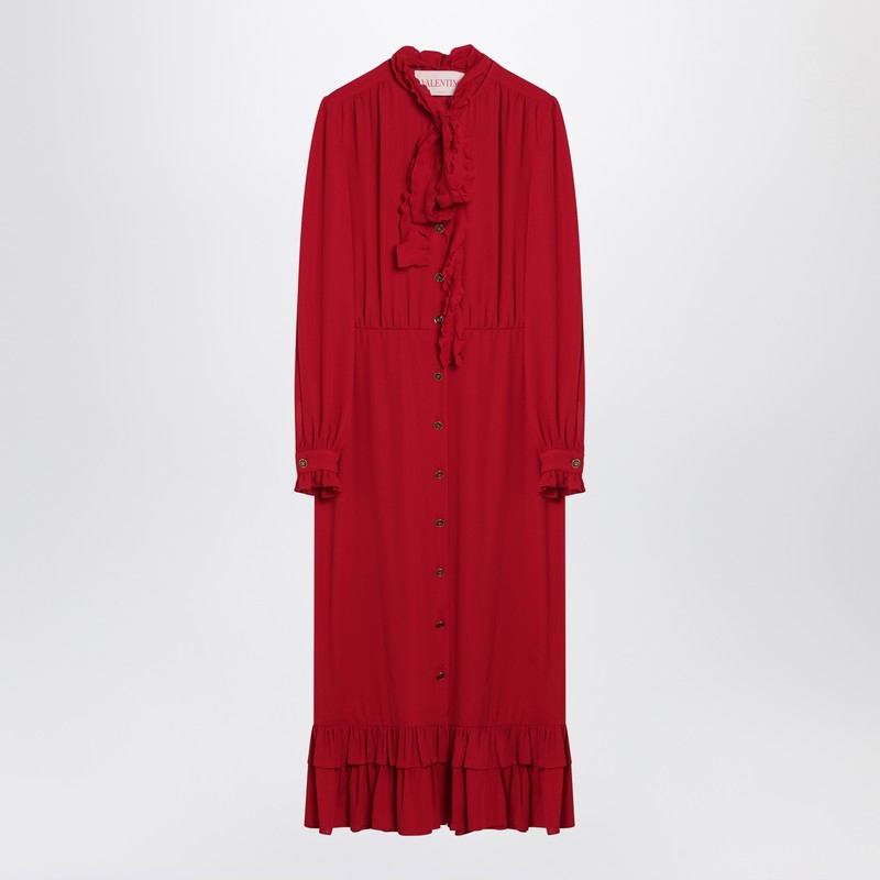 Valentino Red dress with ruffled bow