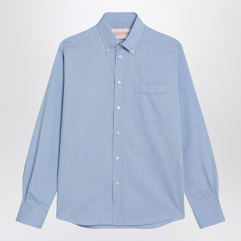 Valentino Light blue button-down shirt in cotton