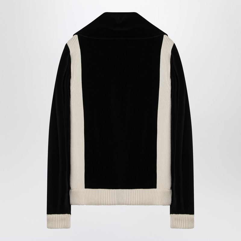 Black chenille sweatshirt with Chez Valentino patch