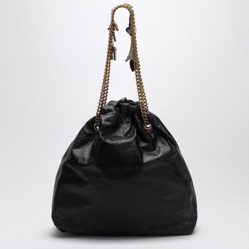 Balenciaga Crush Media black leather tote bag