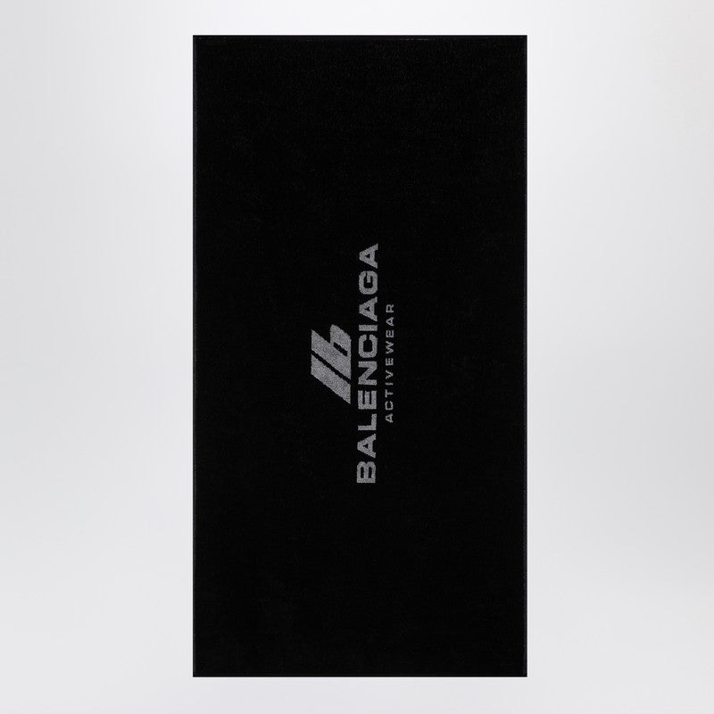 Balenciaga Black cotton Activewear gym towel