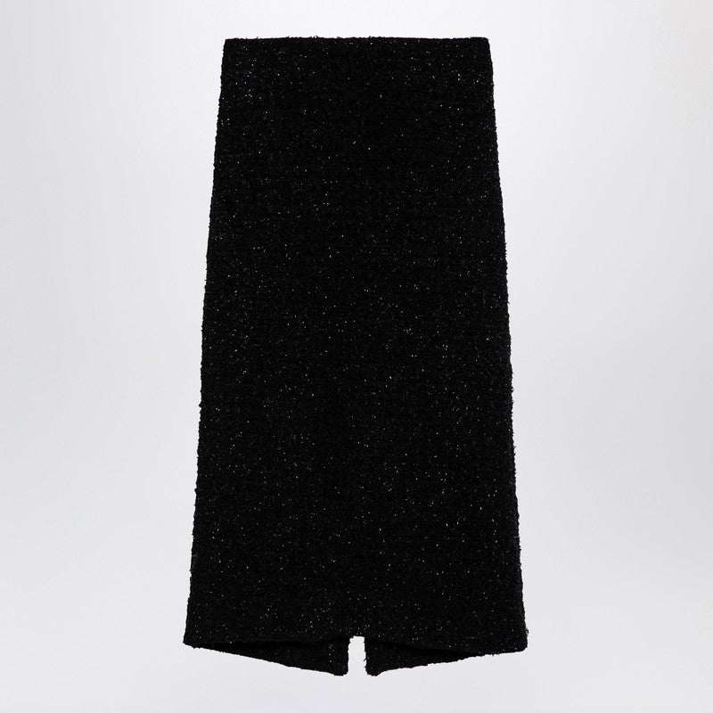 Balenciaga Black tweed midi skirt