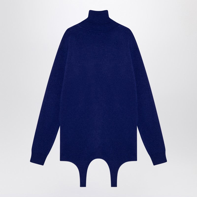 Saint Laurent Electric blue turtleneck with garter