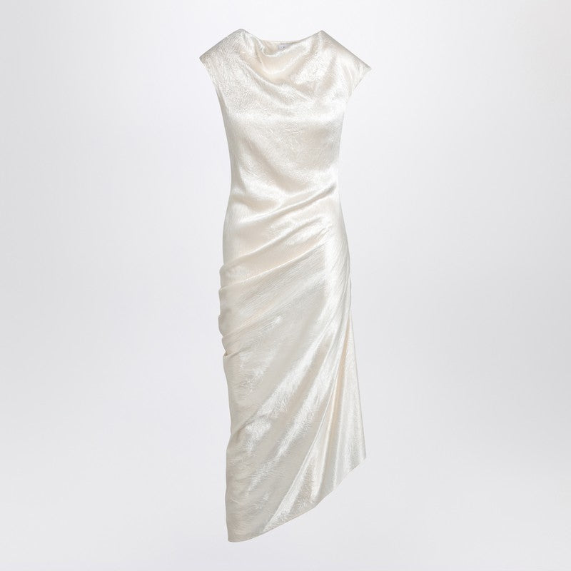 Alexander McQueen Ivory asymmetrical draped dress