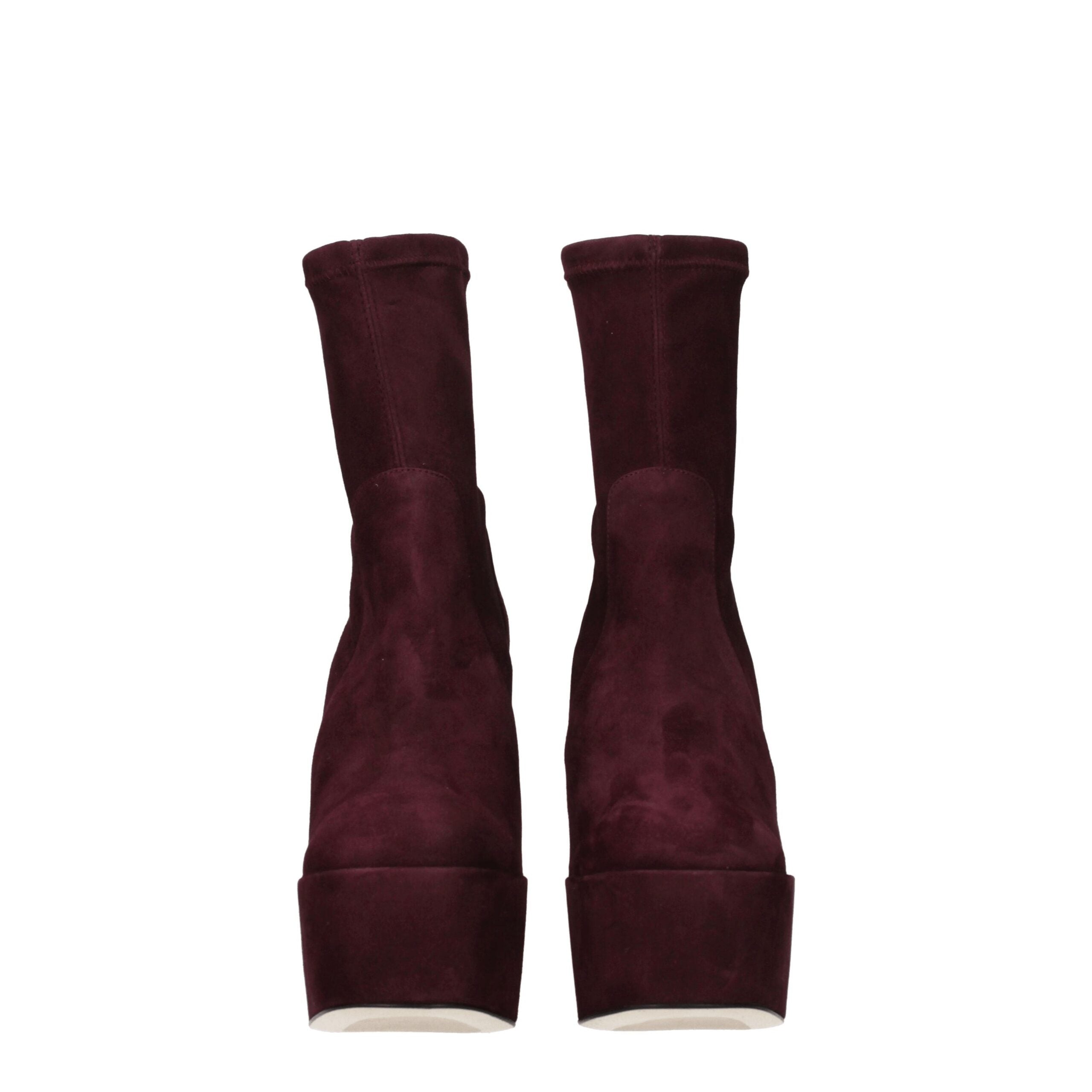 Purple Leather Ankle Boots