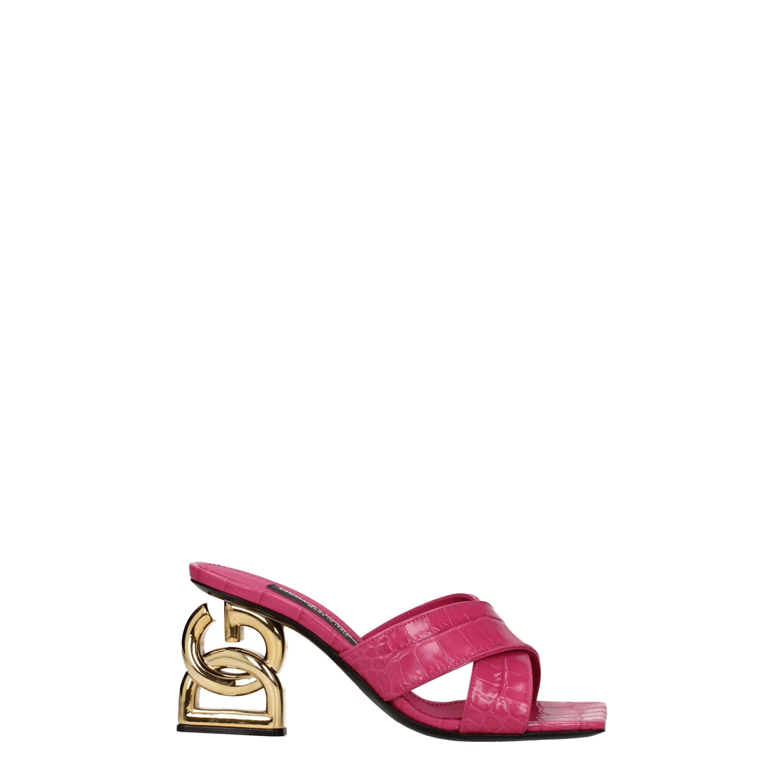 Pink Leather Platforms