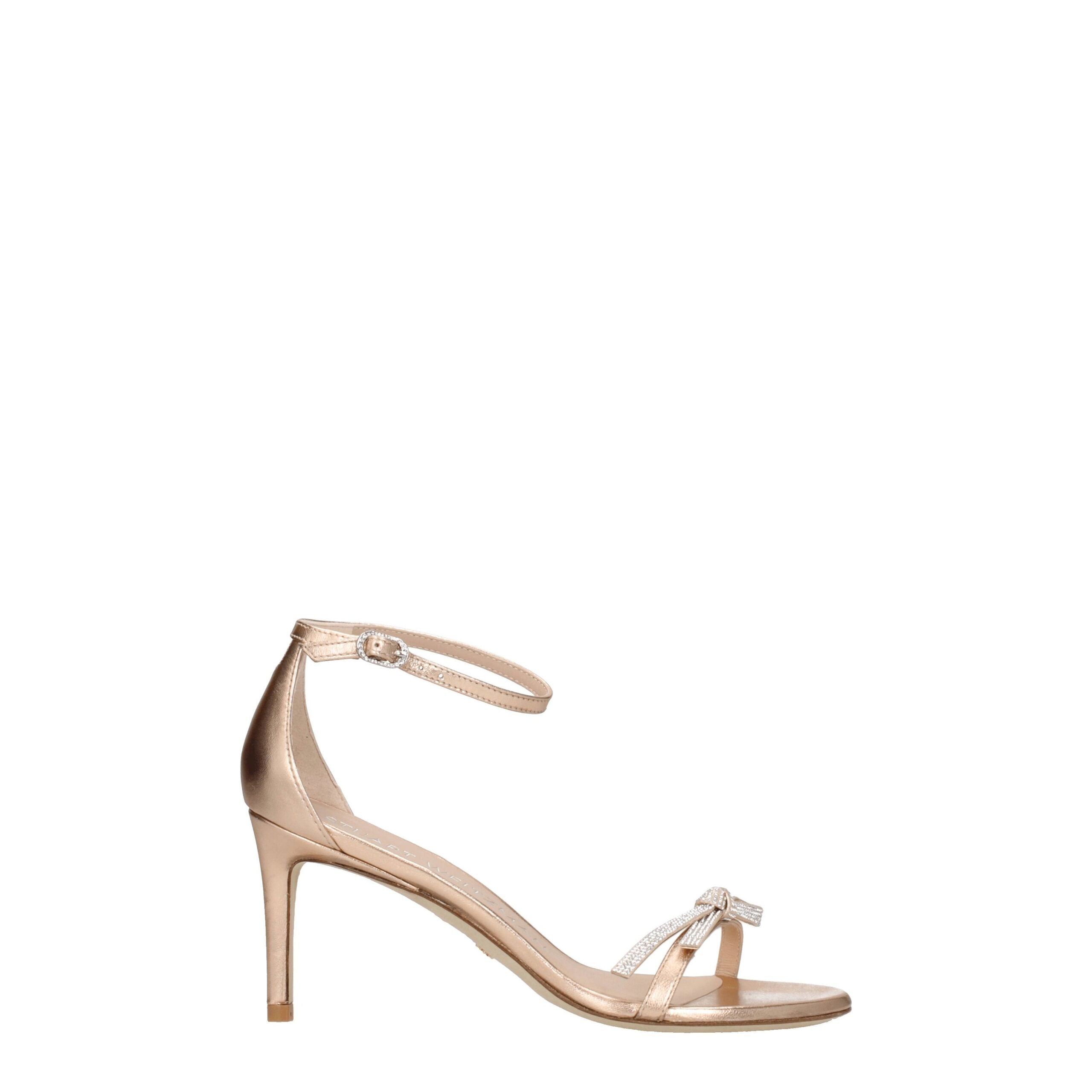 Pink Leather Stiletto Heels Sandals