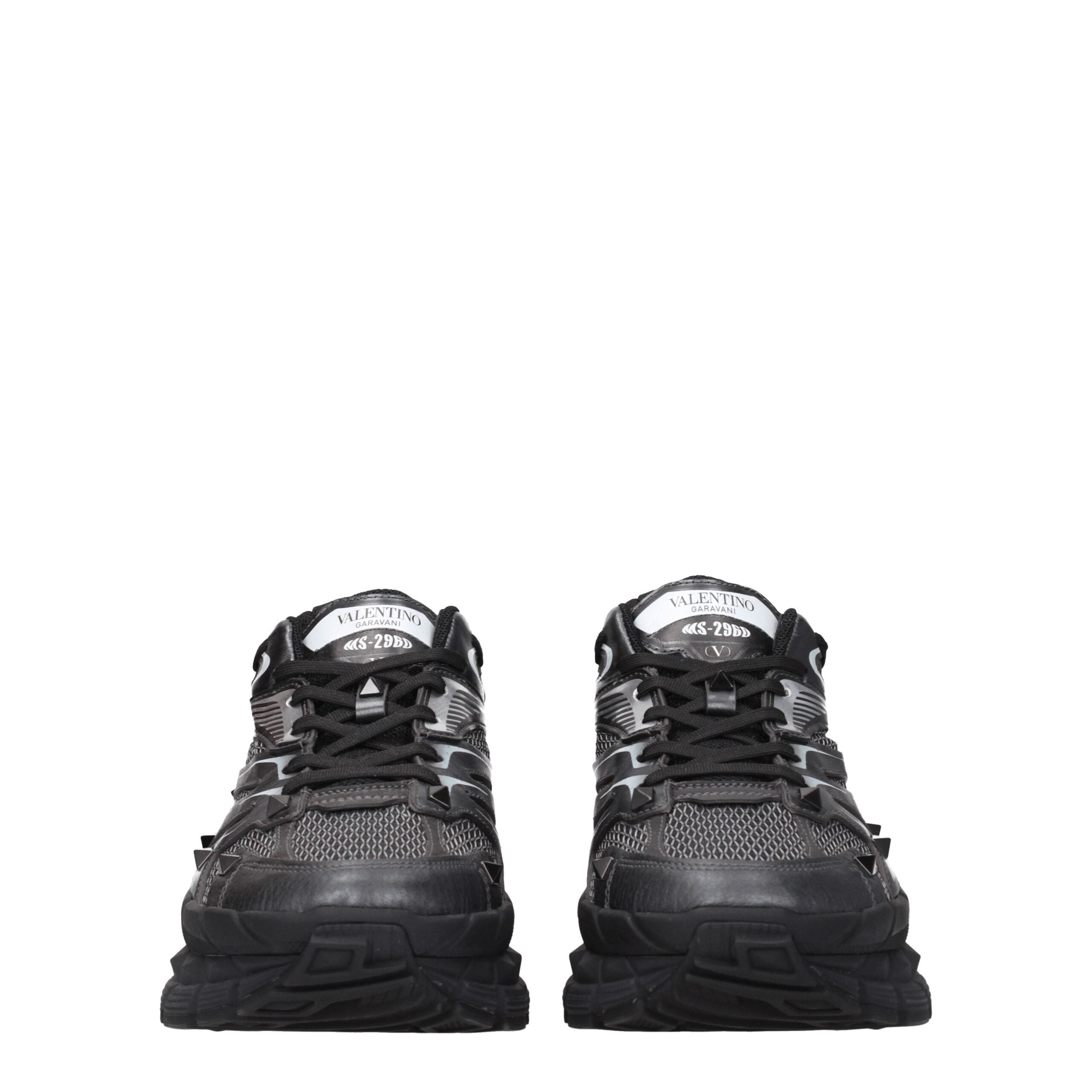 Black Fabric Athletic Sneakers
