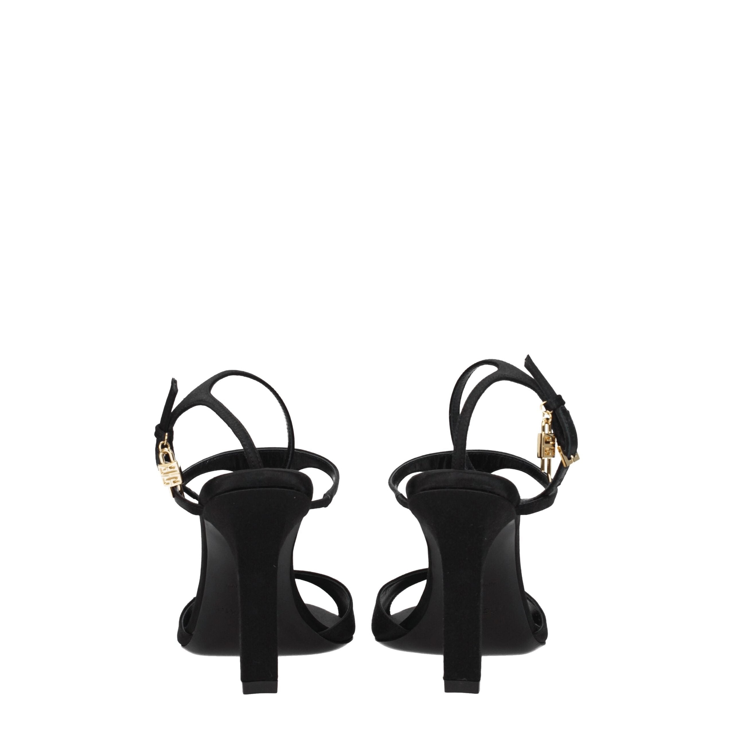 Black Satin Stiletto Heels Sandals