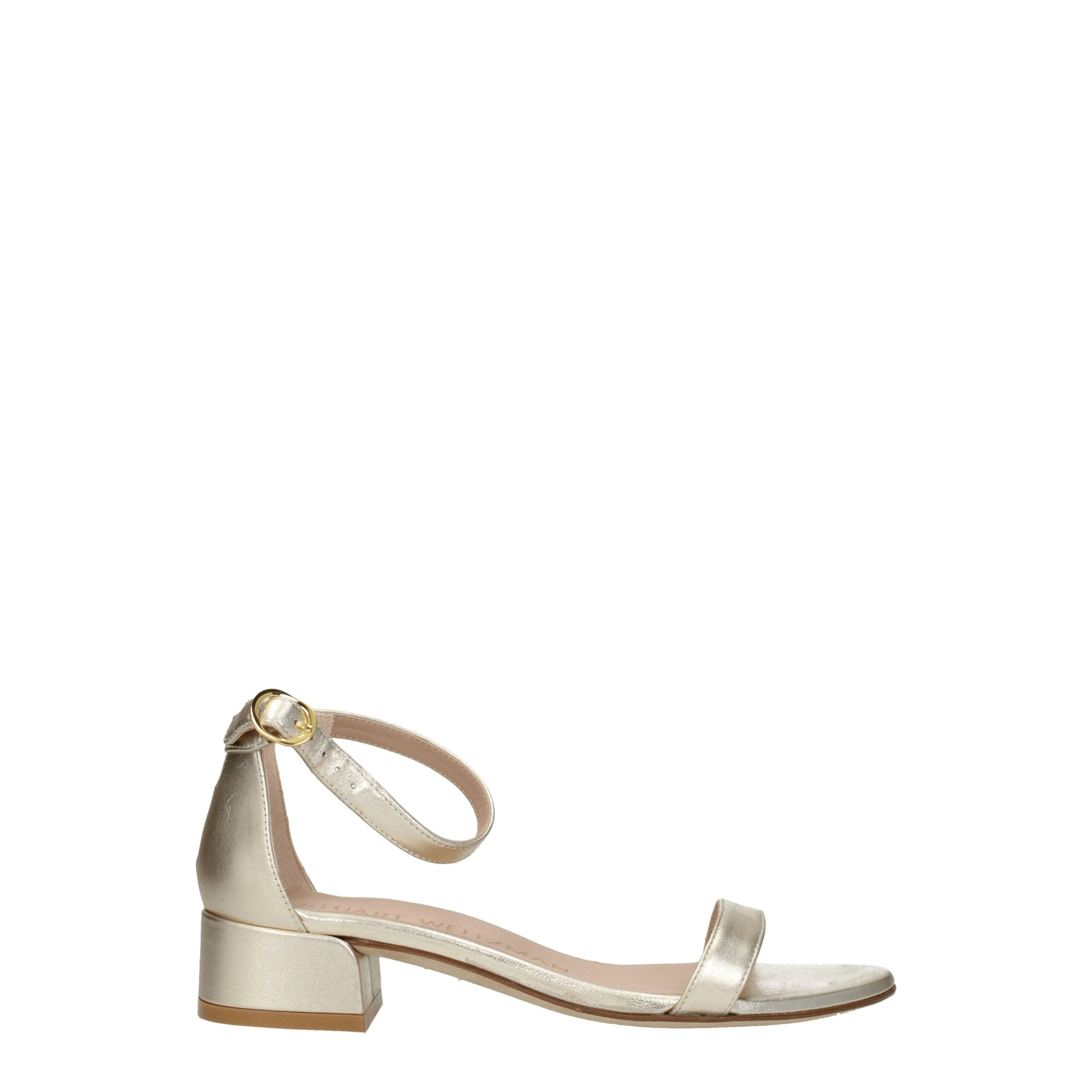 Gold Leather Flat Sandals