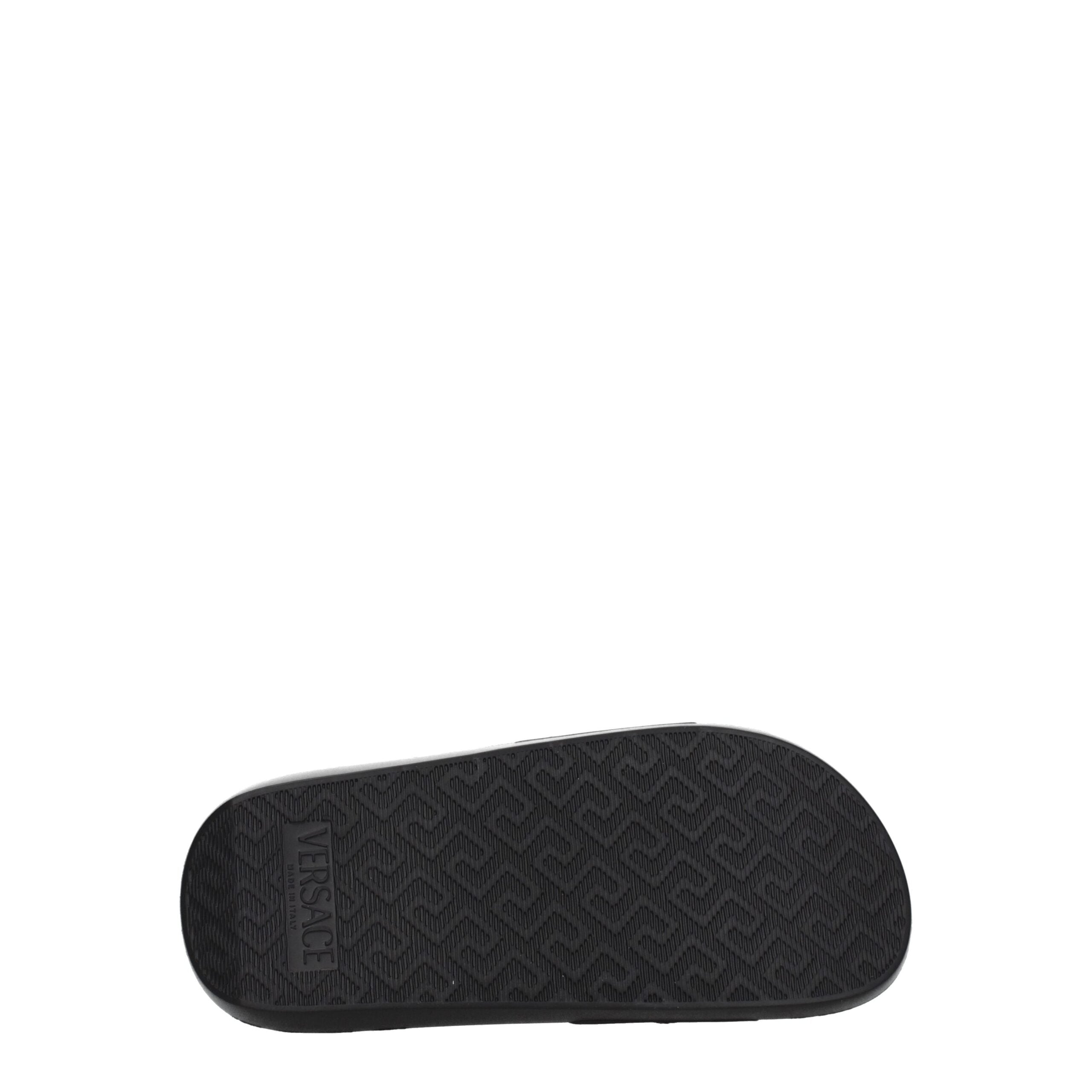 Black Leather Slippers Sandals