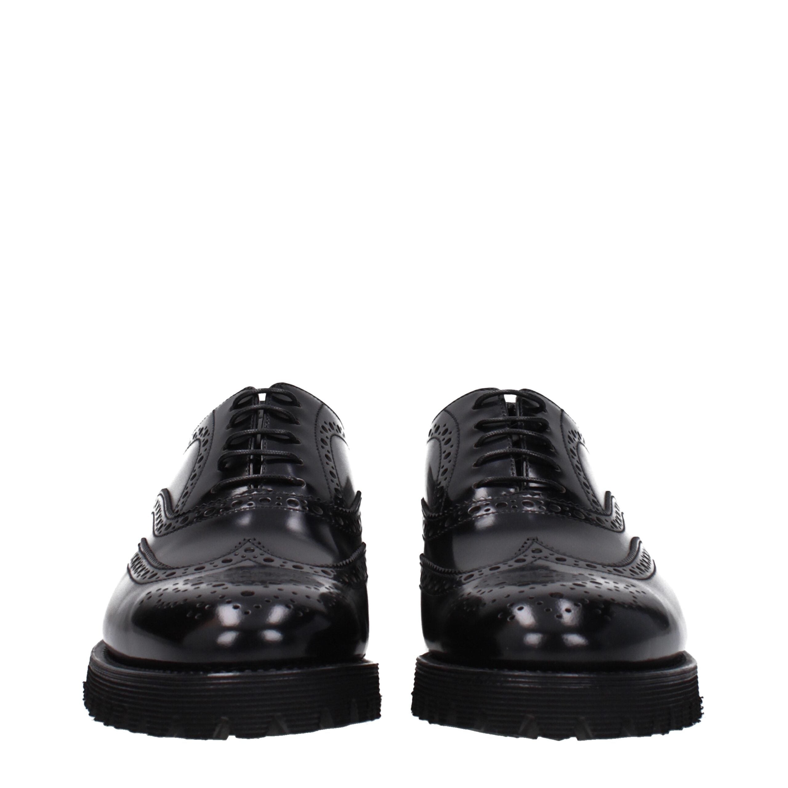 Black Leather Oxfords And Derbies