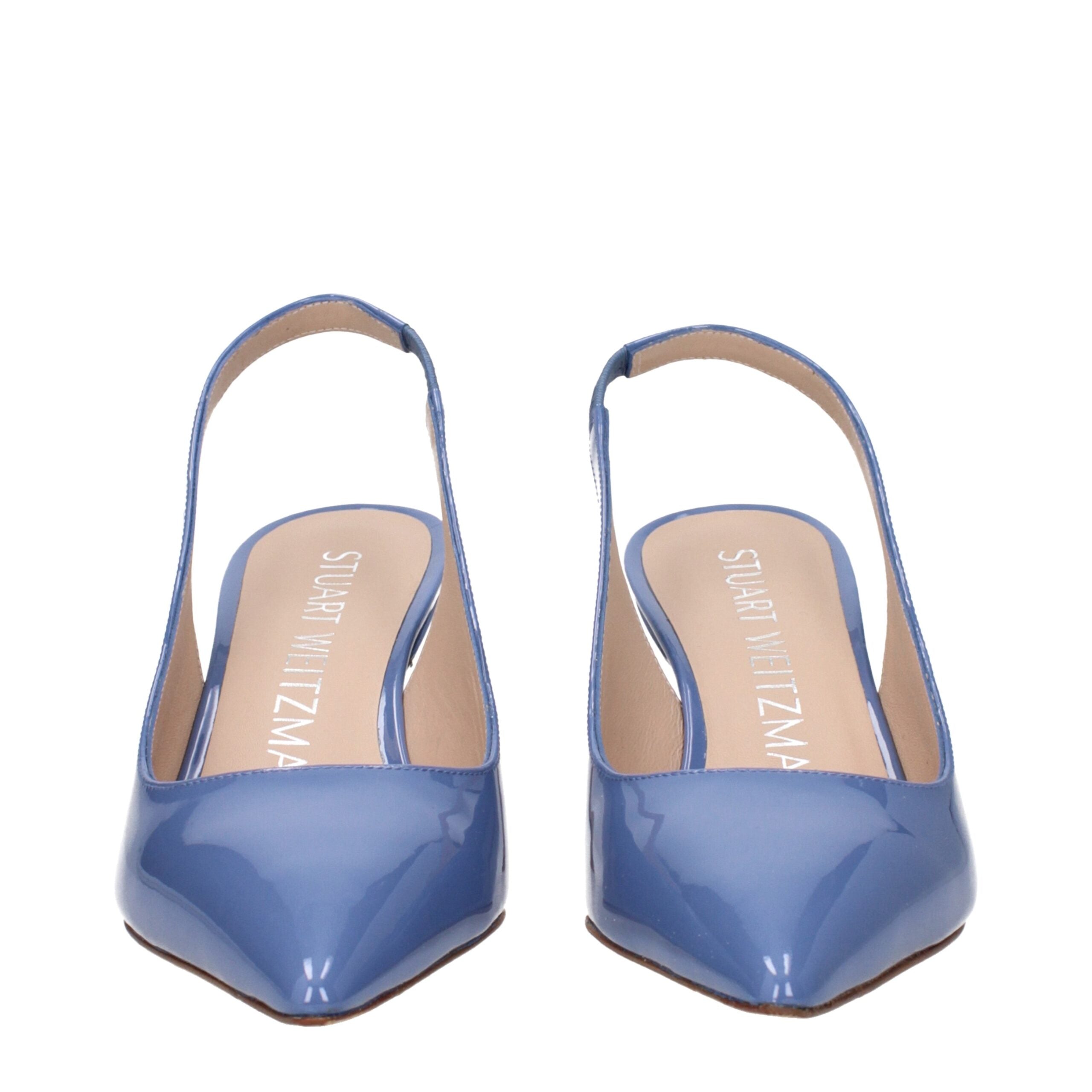Light Blue Leather High Heel Pumps