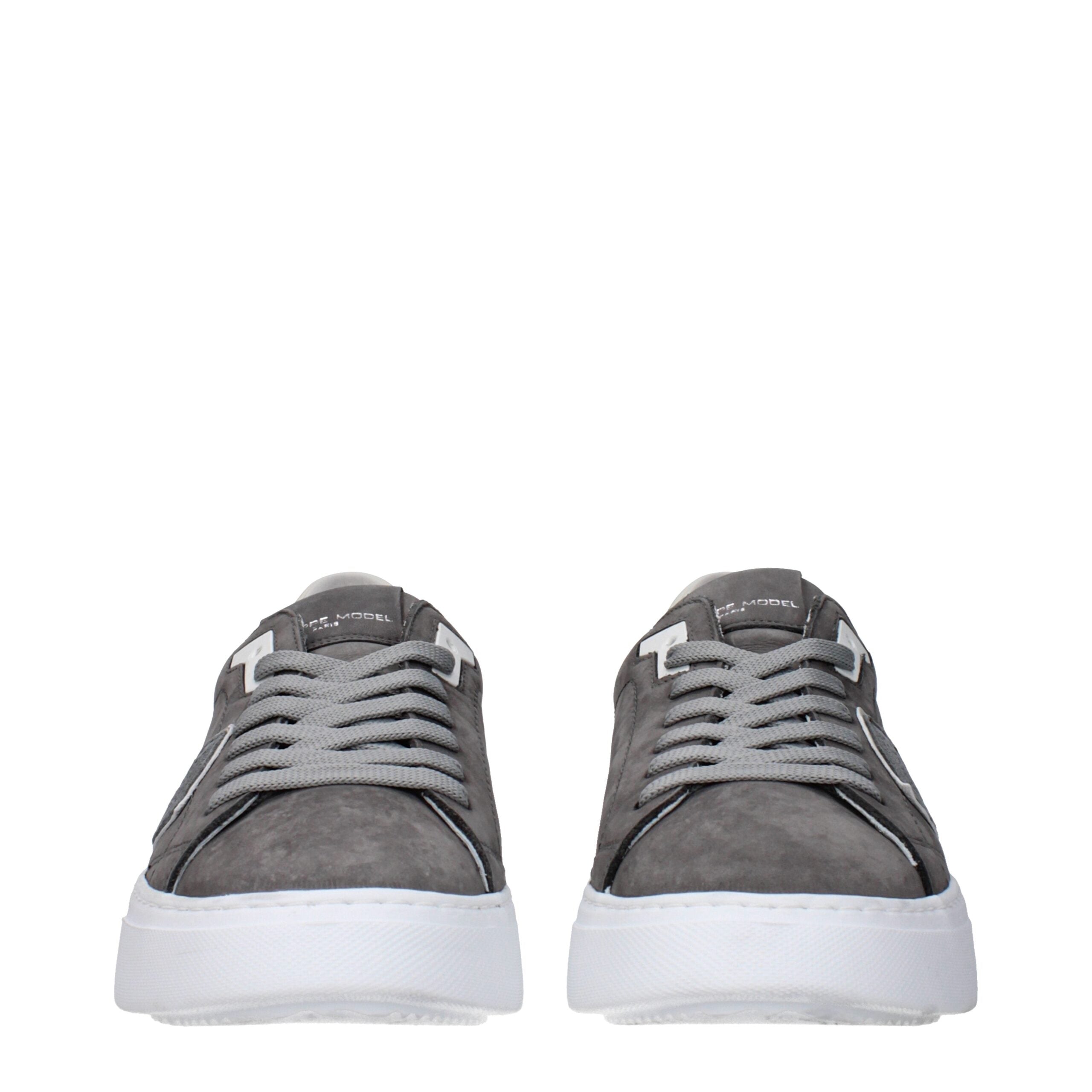 Gray Leather Sneakers