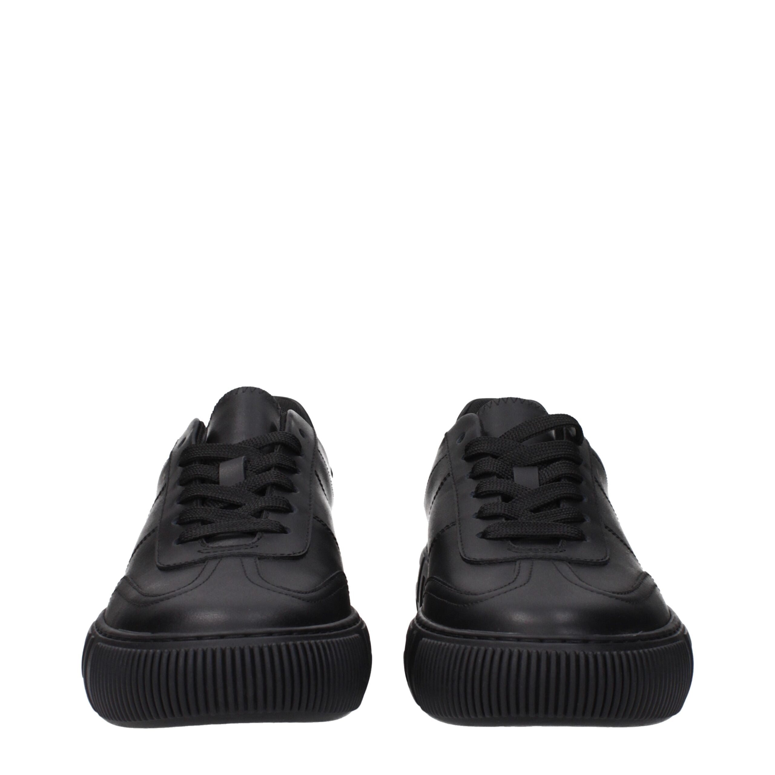 Black Leather Low Tops