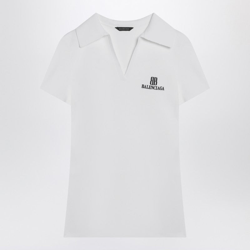 Balenciaga White short-sleeve Nano BB tank top