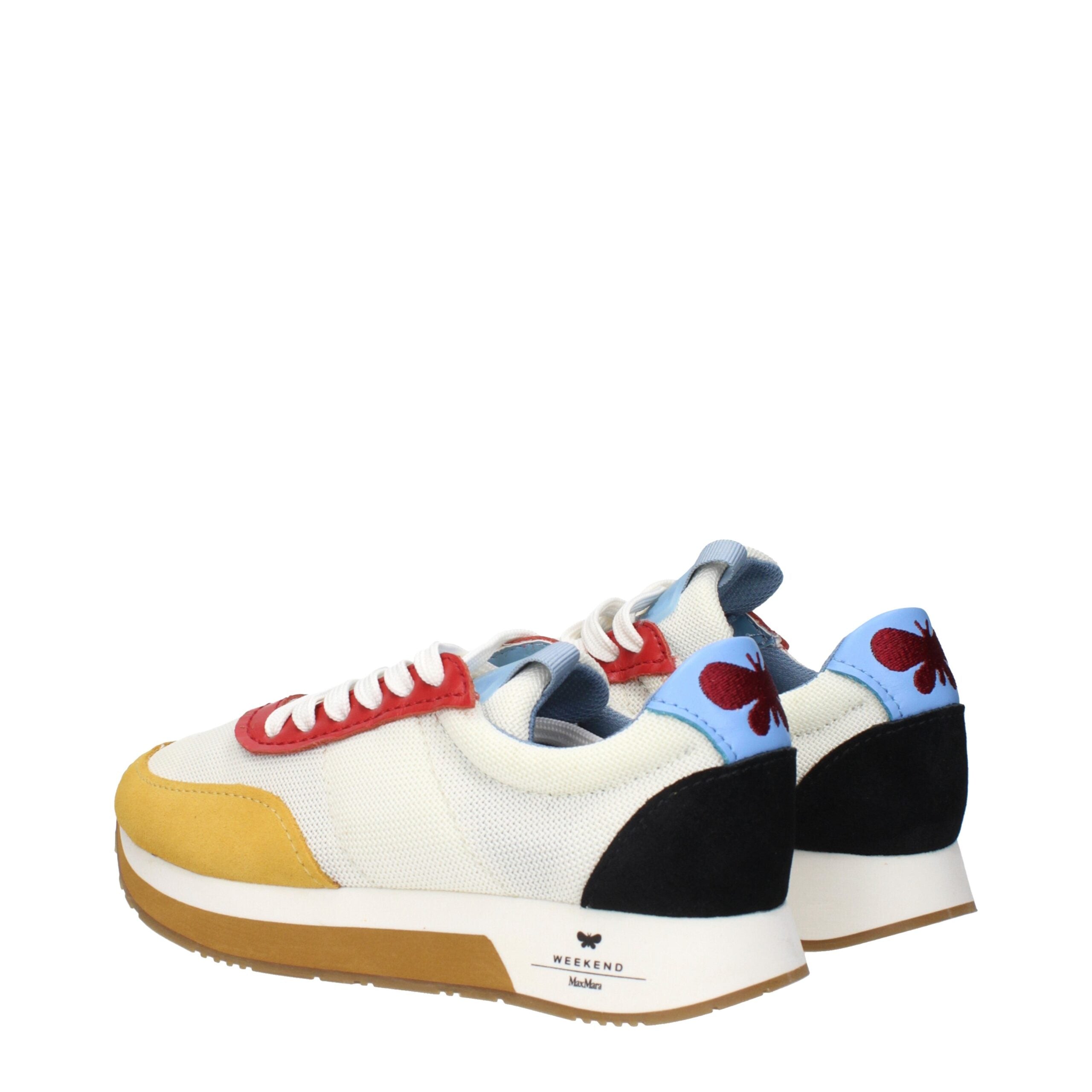 White Fabric Low Tops