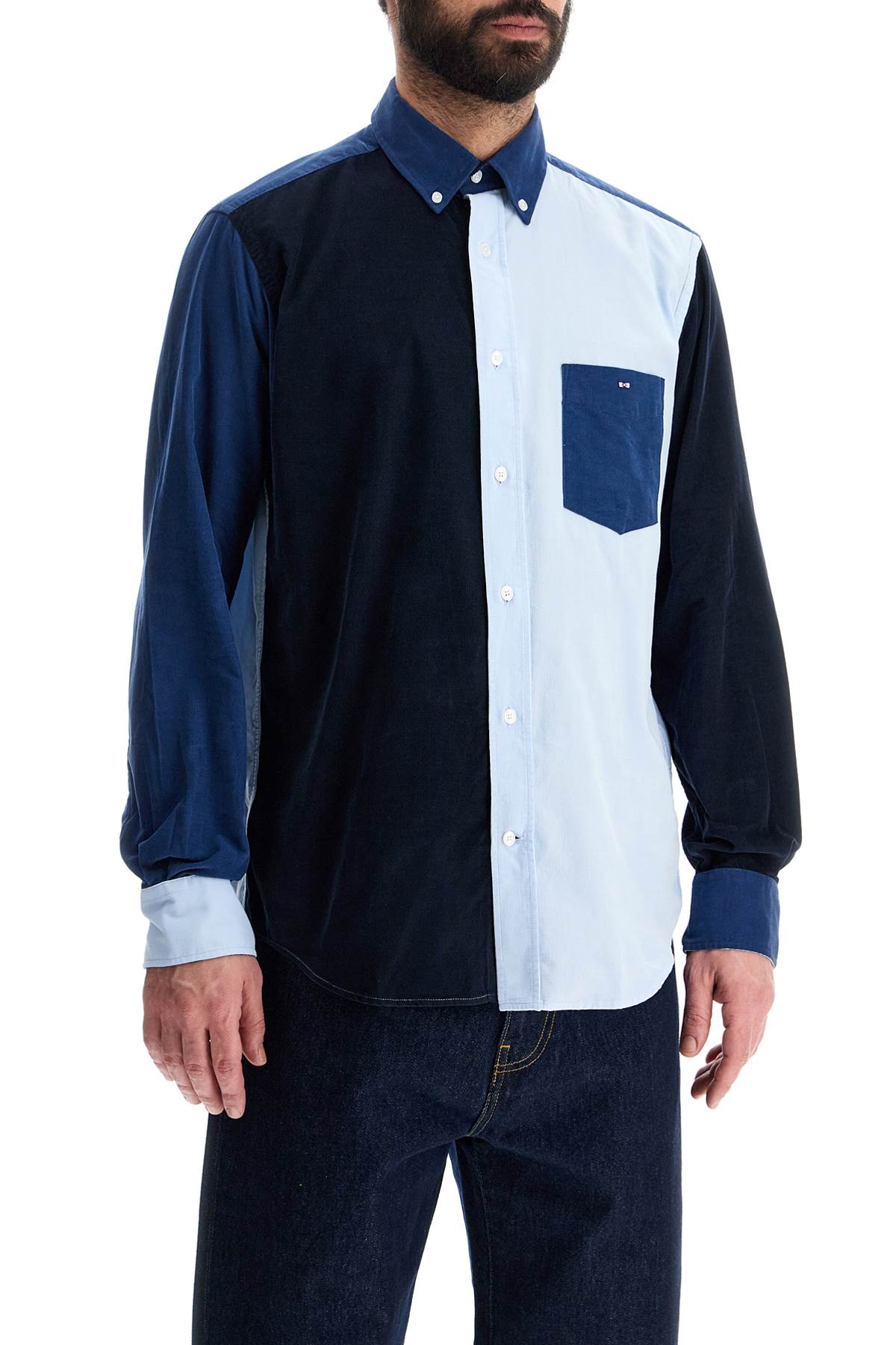 EDEN PARK multicolored blue long sleeve shirt with classic collar